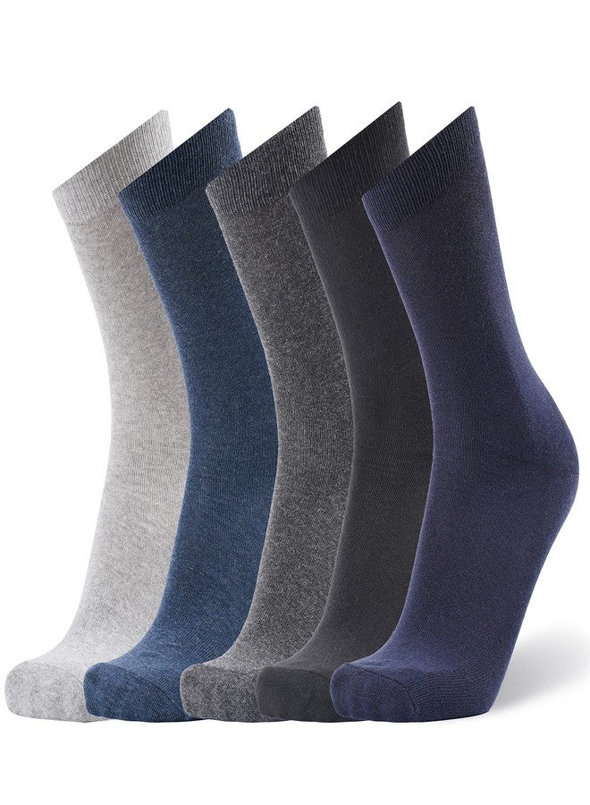 ANCHOR Cotton Men's Socks | Pack of 5 Pairs of Soft and Breathable Cotton Socks for Men | Comfortable for Casual and Everyday Long Wear (Silver, Grey, Denim, Navy, Black) - Image 1