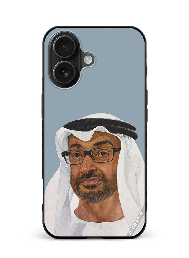 غطاء حماية لجهاز آبل آيفون 16 بلس بتصميم الشيخ محمد بن زايد آل نهيان متعدد الألوان