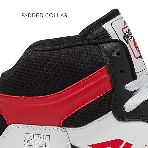 Avia 821 High Top Sneakers for Men, Indoor or Outdoor Mens Basketball Shoes - Black/Red/White Trim, 8 Medium - Image 4