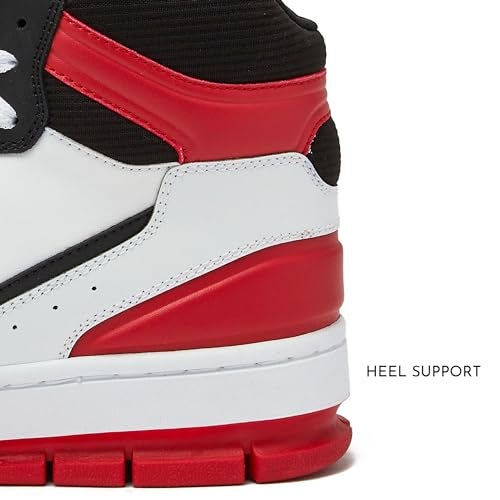 Avia 821 High Top Sneakers for Men, Indoor or Outdoor Mens Basketball Shoes - Black/Red/White Trim, 8 Medium - Image 2