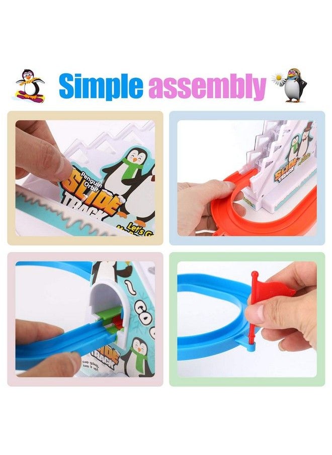 Liberty imports - Musical Penguin Orbit Chasing Race Track Game Set Playful Roller Coaster Playset With Led Flashing Lights And Music On/Off Button For Toddlers And Kids - Image 1