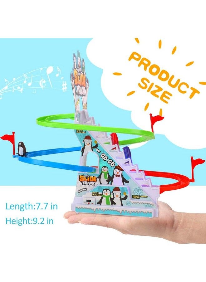 Liberty imports - Musical Penguin Orbit Chasing Race Track Game Set Playful Roller Coaster Playset With Led Flashing Lights And Music On/Off Button For Toddlers And Kids - Image 1