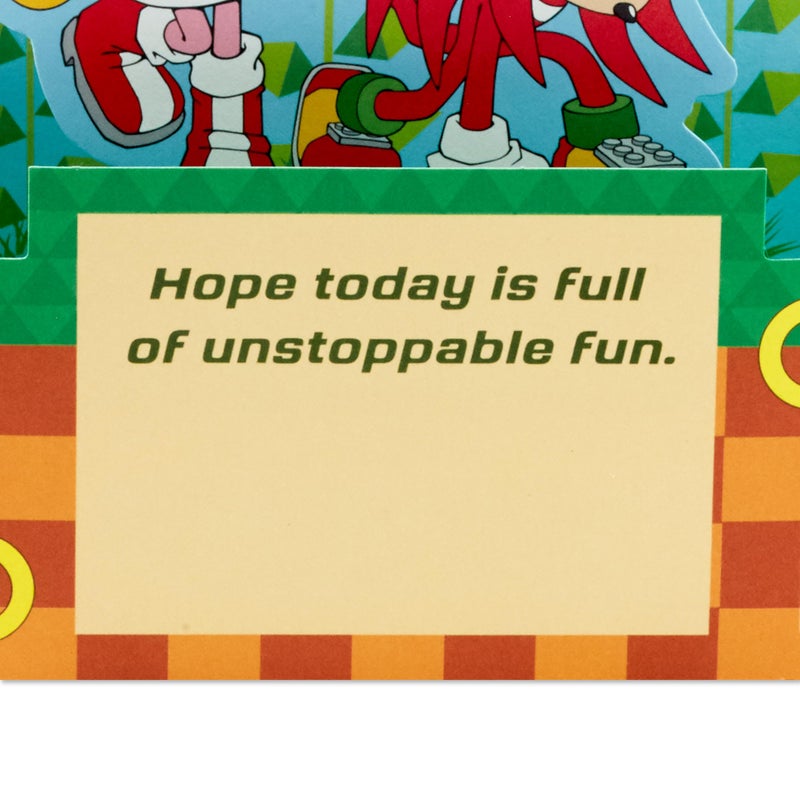 Hallmark Paper Wonder Sonic the Hedgehog Pop Up Card (Let the Good Times Roll) for Birthdays  Graduation  Congratulations - Image 3