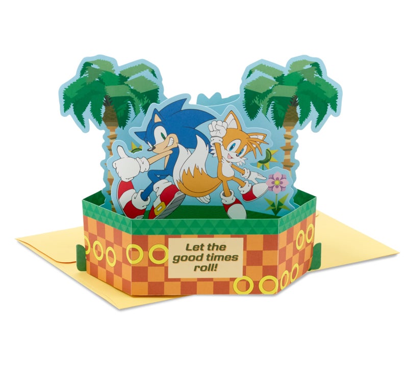 Hallmark Paper Wonder Sonic the Hedgehog Pop Up Card (Let the Good Times Roll) for Birthdays  Graduation  Congratulations - Image 1
