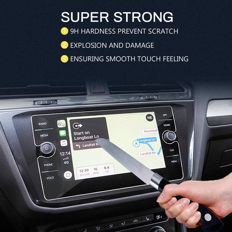 INTGET Navigation Screen Protector for 2024 2023 2022 2021 VW Volkswagen Tiguan Atlas Accessories 2020 2019 2018 SE SEL R-Line Car GPS Tempered Glass Center Touch Screen Display Touchscreen Protective - Image 4