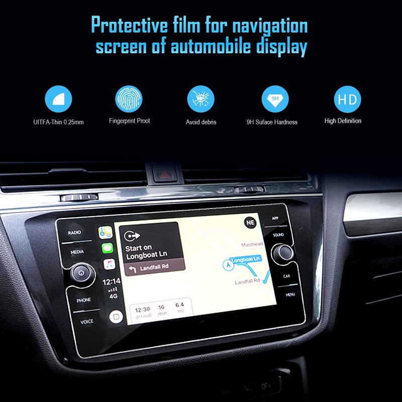 INTGET Navigation Screen Protector for 2024 2023 2022 2021 VW Volkswagen Tiguan Atlas Accessories 2020 2019 2018 SE SEL R-Line Car GPS Tempered Glass Center Touch Screen Display Touchscreen Protective - Image 2