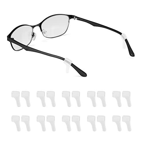 lvvfit Anti-slip Ear Hooks Holder Eyeglasses Retainers Silicone Glasses Temple Holders for Glasses Sunglasses (Clear 10 pairs) - Image 1