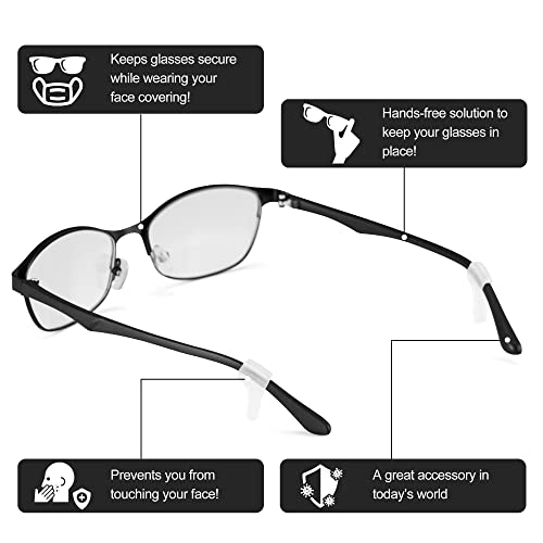 lvvfit Anti-slip Ear Hooks Holder Eyeglasses Retainers Silicone Glasses Temple Holders for Glasses Sunglasses (Clear 10 pairs) - Image 4