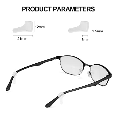 lvvfit Anti-slip Ear Hooks Holder Eyeglasses Retainers Silicone Glasses Temple Holders for Glasses Sunglasses (Clear 10 pairs) - Image 2