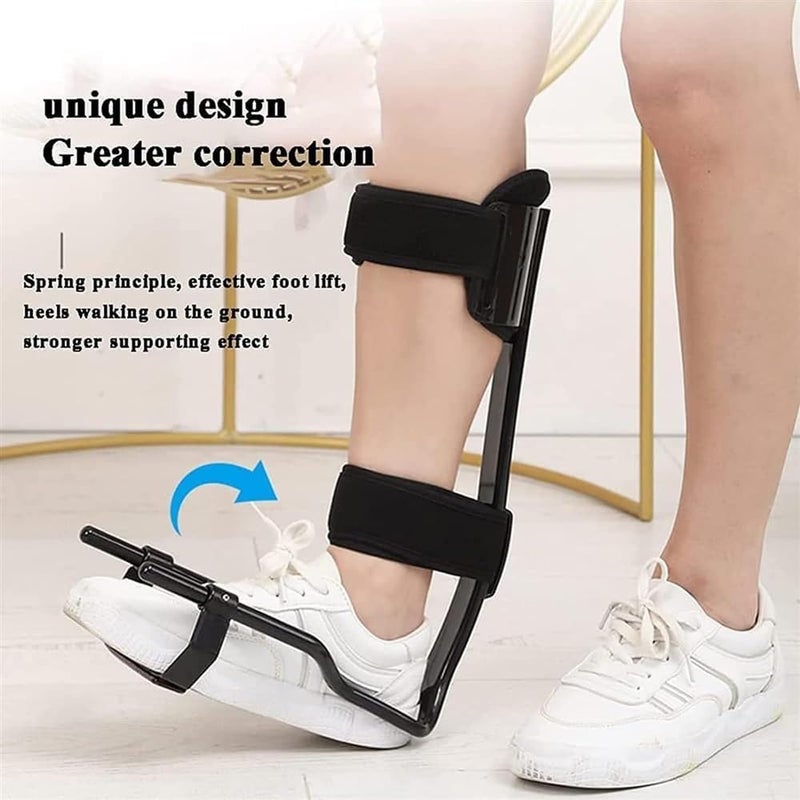 Drop foot support, relieves foot drag, ankle and foot orthosis, adjustable height for drop foot, plantar fasciitis, Achilles tendonitis, injury recovery (Size: Large) - Image 2