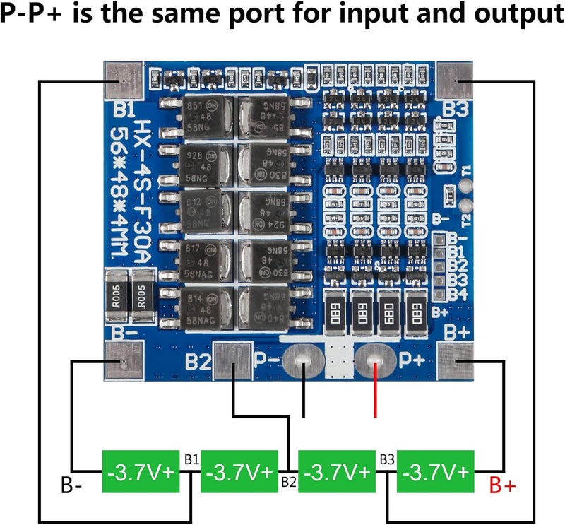 AITIAO 4PCS 4S 30A 12.8V 18650 Lithium Iron Phosphate Battery Protection Board LiFePO4 4S 30A BMS Balancing Charging Circuit PCB Board - Image 4