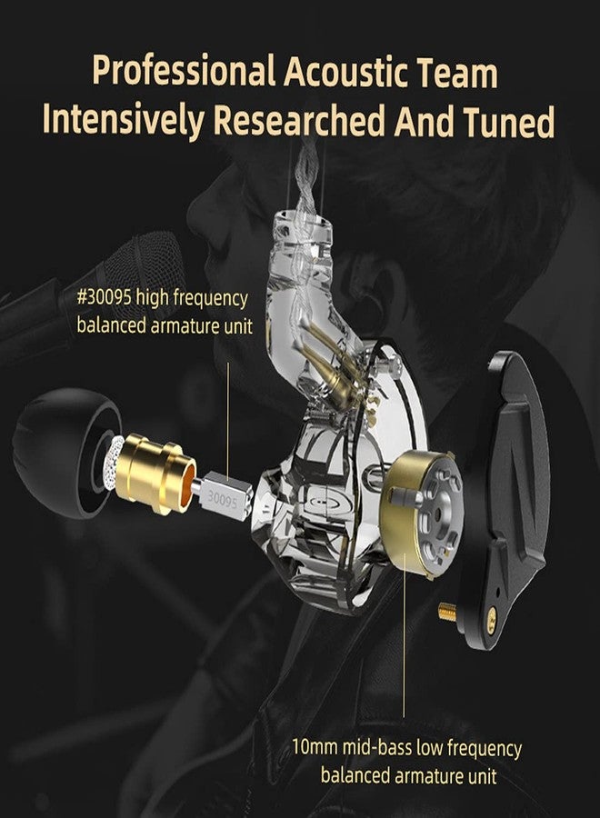 سي سي أيه سماعات أذن داخلية CCA KZ ZSN Pro X، سماعات رأس سلكية عالية الدقة للألعاب والرياضة، متوافقة مع الهواتف وأجهزة الكمبيوتر والأجهزة اللوحية. تتميز بمواصفات صوتية متوازنة (1BA و1DD). - Image 2