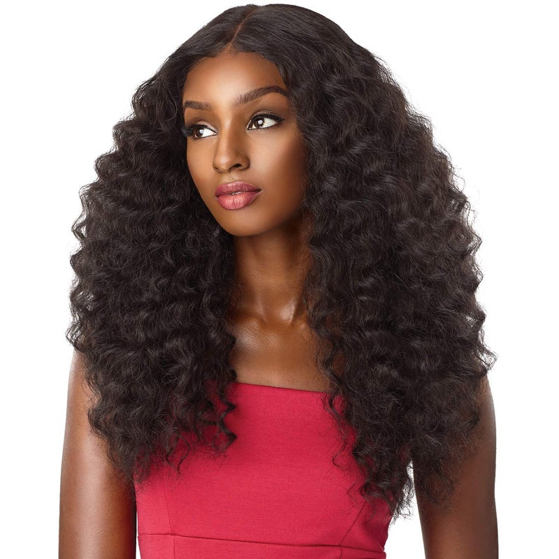 Sensationnel Lace Front Wig - Amani Hand Tied Ear to Ear Center Part Synthetic Wig (1B OFFBLACK) - Image 1