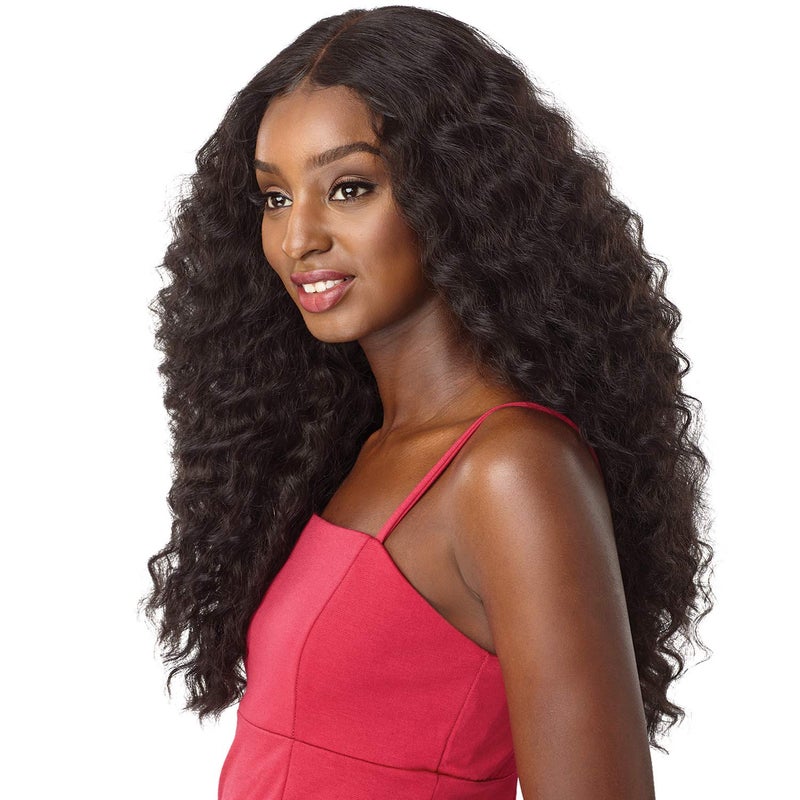 Sensationnel Lace Front Wig - Amani Hand Tied Ear to Ear Center Part Synthetic Wig (1B OFFBLACK) - Image 2