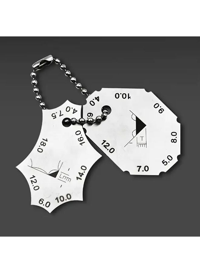 2pcs White Stainless Steel Weld Measurement Kit Angle Thickness Gauges Welding Inspection - Image 1