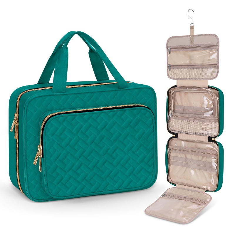 Wedama Toiletry Bag for Women Large Cosmetic Travel Bag Hanging Toiletry Bag for Bathroom Thickened PVC Waterproof Travel Makeup Bag Toiletries Bag for Travel Business Trips and Camping - Image 2