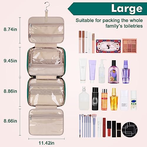 Wedama Toiletry Bag for Women Large Cosmetic Travel Bag Hanging Toiletry Bag for Bathroom Thickened PVC Waterproof Travel Makeup Bag Toiletries Bag for Travel Business Trips and Camping - Image 3