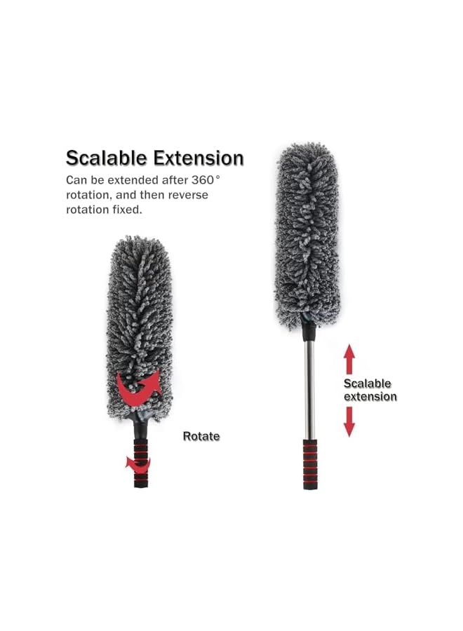 erorex Microfiber Dashboard Duster - Retractable Cleaning Brush With Long Extendable Handle for Car, Truck, SUV, RV and Motorcycle, Interior Exterior Accessories - Image 4