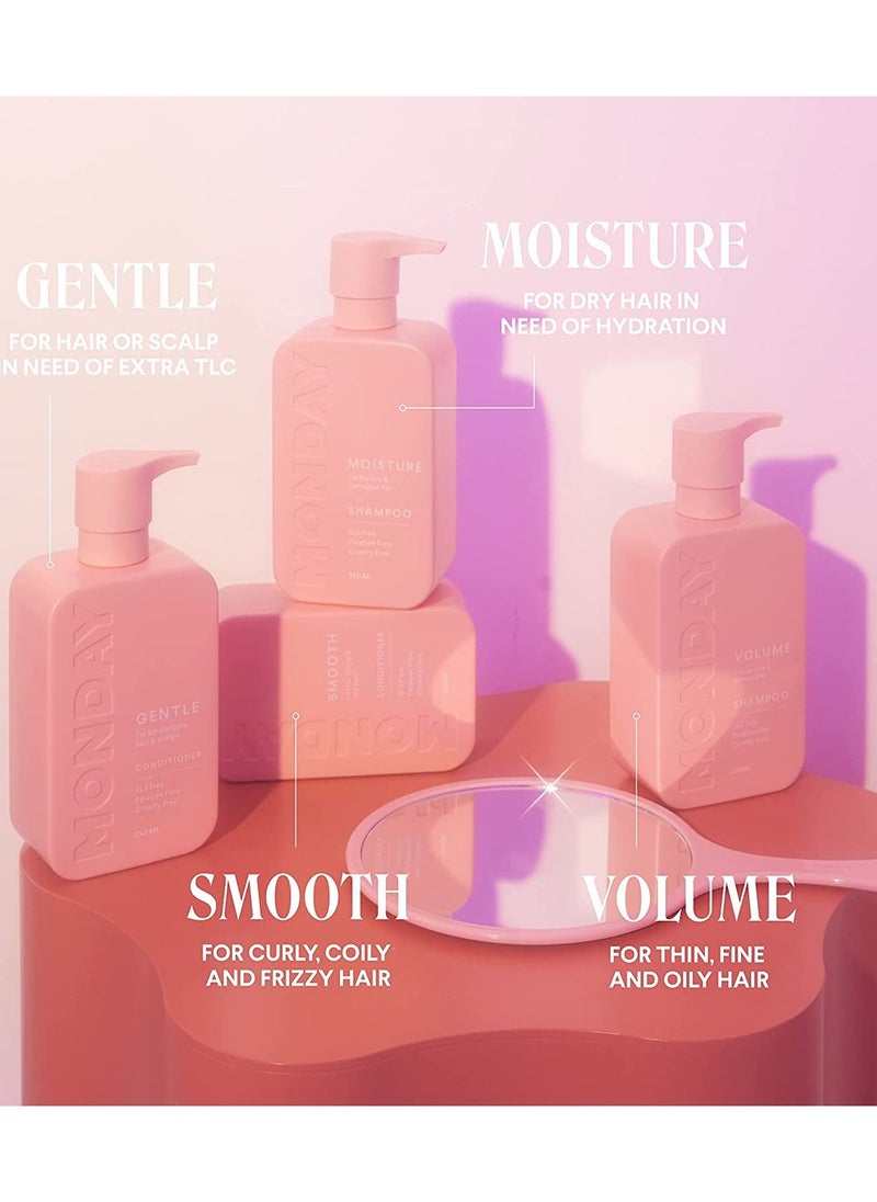 Volume Shampoo and Conditioner Set (2 Pack) 354 ml 12oz Each for Thin Fine and Oily Hair, Made from Coconut Oil Ginger Extract and Vitamin E 100% Recyclable Bottles Pink