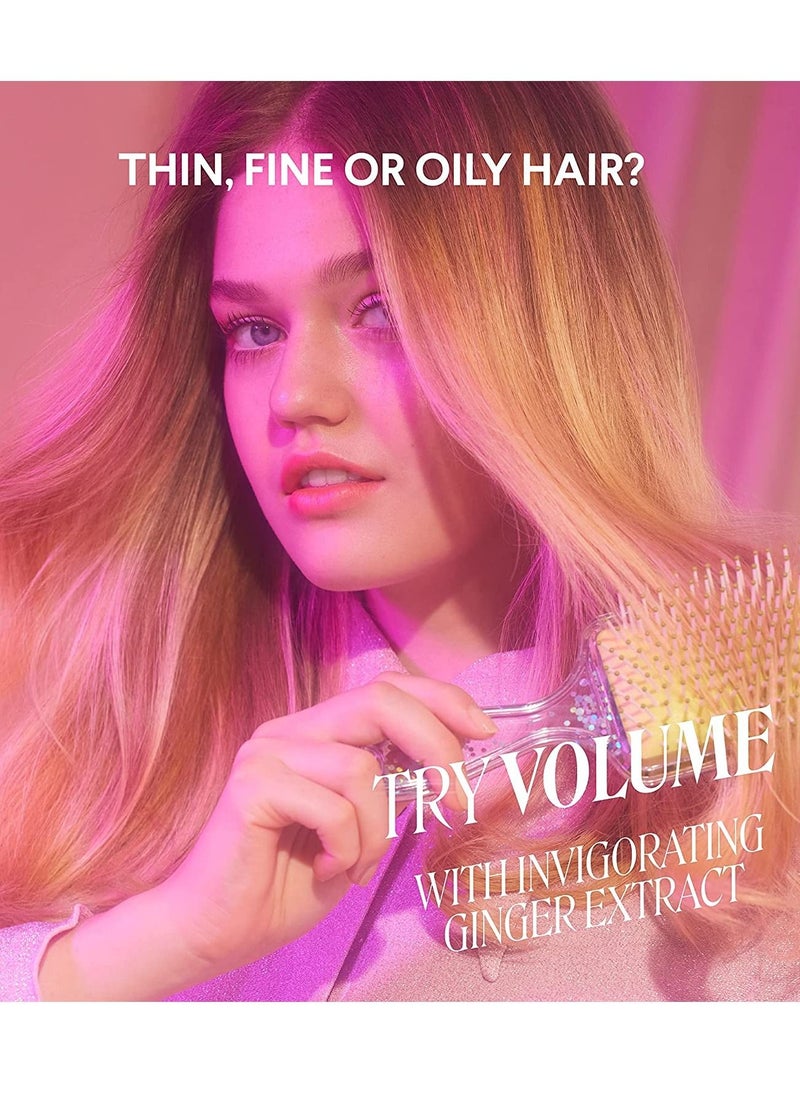 Volume Shampoo and Conditioner Set (2 Pack) 354 ml 12oz Each for Thin Fine and Oily Hair, Made from Coconut Oil Ginger Extract and Vitamin E 100% Recyclable Bottles Pink