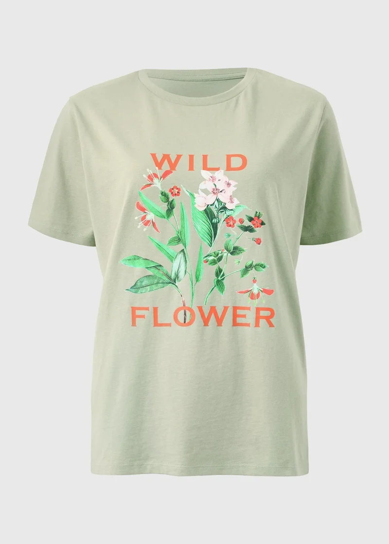 Matalan Green Wild Flower Graphic T-Shirt