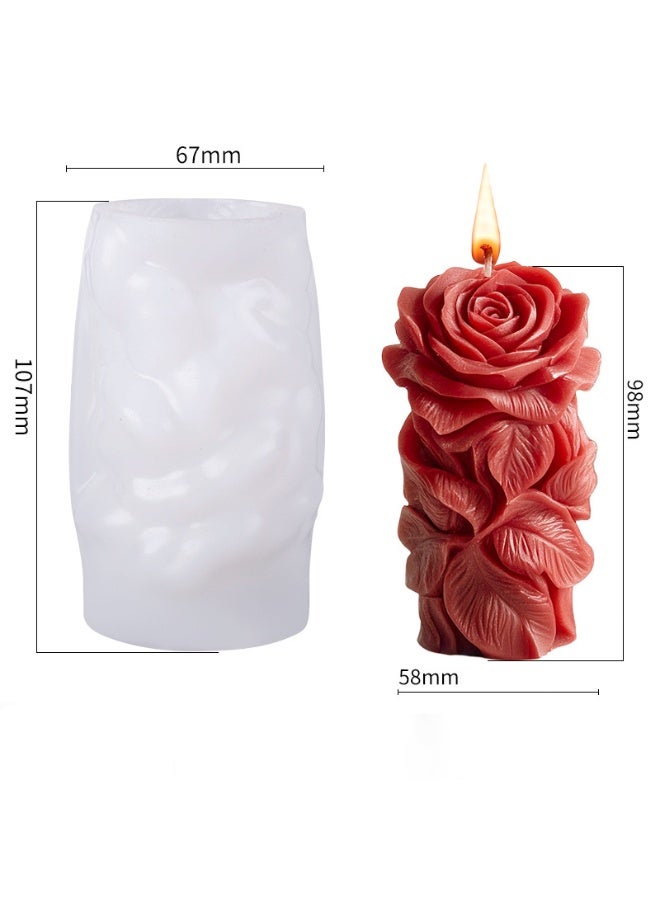 HOMESTAR 3D Rose Candle Molds Cylinder Shape Rose Flower Silicone Molds for Making DIY Homemade Beeswax Candles Bath Bomb Mini Soap Lotion Bar Wax Melts - Image 2