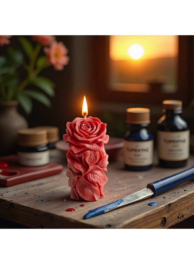HOMESTAR 3D Rose Candle Molds Cylinder Shape Rose Flower Silicone Molds for Making DIY Homemade Beeswax Candles Bath Bomb Mini Soap Lotion Bar Wax Melts - Image 5