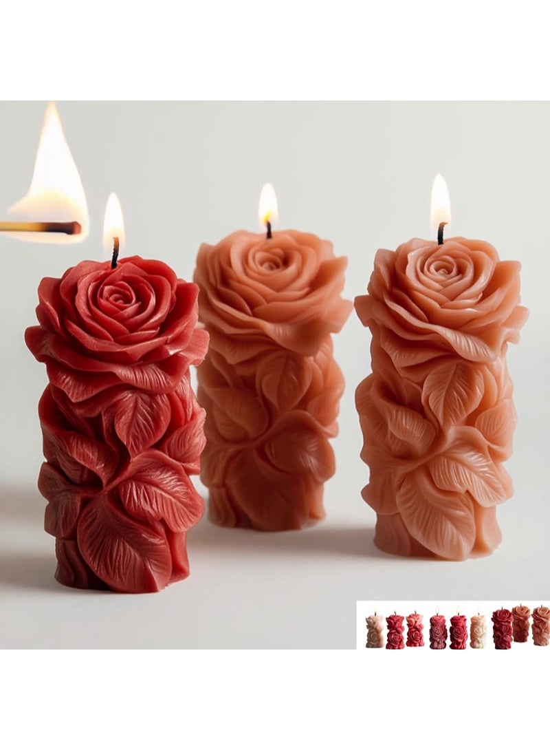 HOMESTAR 3D Rose Candle Molds Cylinder Shape Rose Flower Silicone Molds for Making DIY Homemade Beeswax Candles Bath Bomb Mini Soap Lotion Bar Wax Melts - Image 4