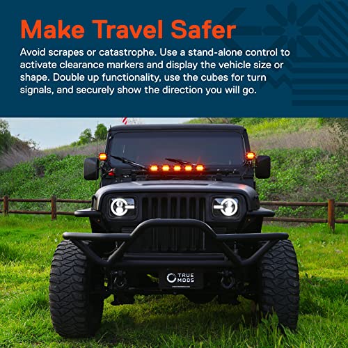 ONLINE LED STORE True Mods 3" 120W LED Pods Offroad Driving Light Cube Pair Set [Amber Turn Signal Marker Light] Off-Road Lights for UTV ATV Jeep Wrangler SxS 4x4 Truck Pick-Up Auto Car Vehicle - Chrome - Image 3