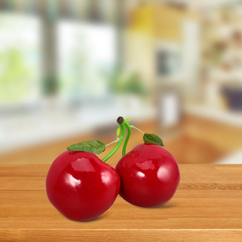 Artificial Cherry Fruit Decor Simulation Food Model Lifelike Fake Ornament Kitchen Home Party Decoration Desk Ornament Photography Prop - Image 5