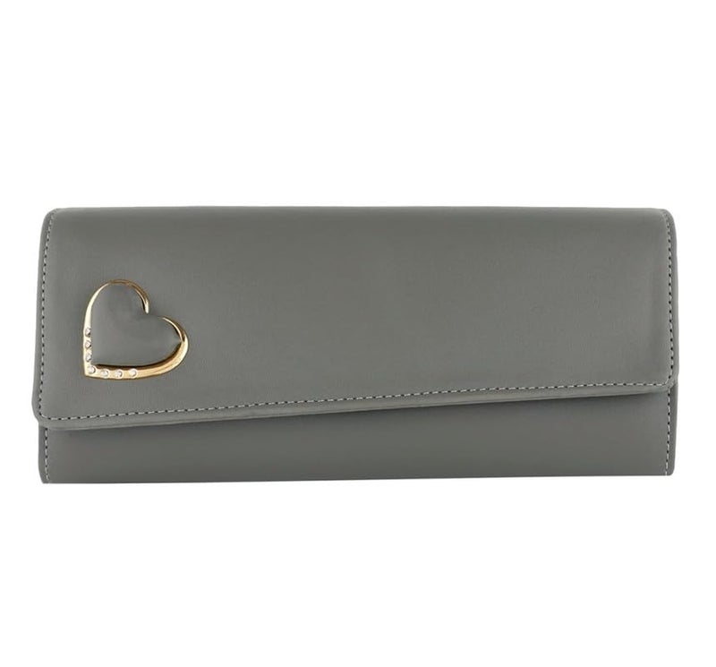 ALSU Women's Hand Wallet Purse Clutch | Phone Pocket | Coin Pocket | 4 Card Slots (Grey) - Image 1
