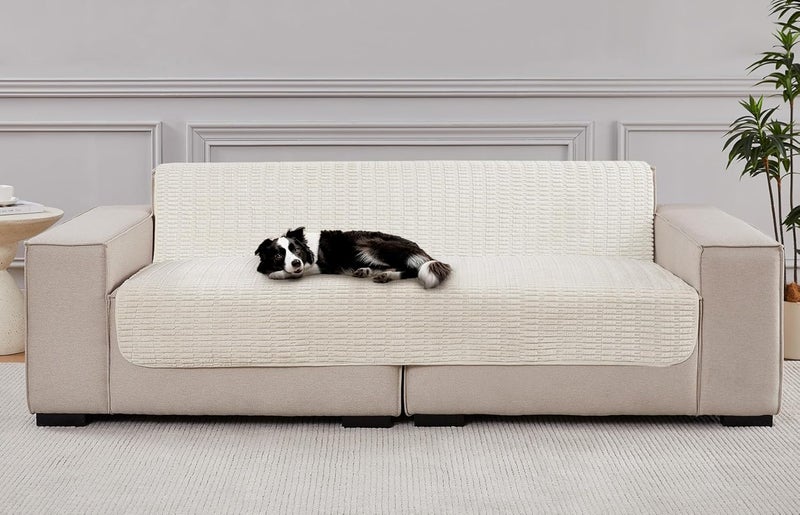 Meider Dog Bed Cover Couch Cover for Pets, Anti-Slip Washable Couch Pads for Cushion & Sofa Furniture Protector (Cream White, 58x82 inch) - Image 1