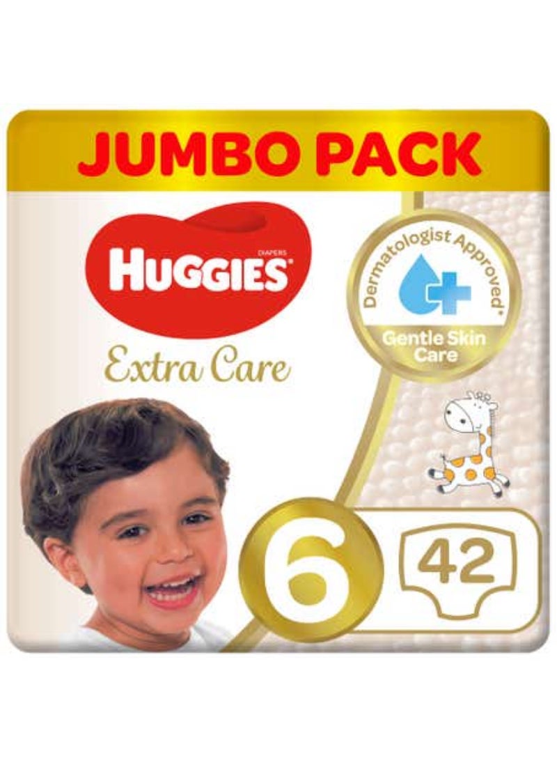 HUGGIES هجيز مقاس 6 عبوة ميجا 42 حفاضة بالإضافة إلى 15 كجم