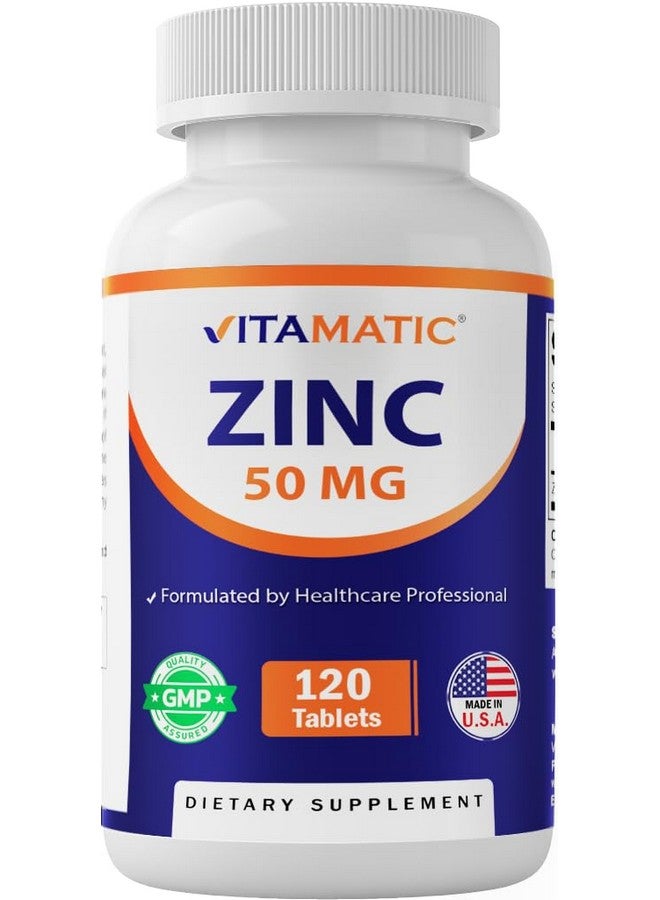 Vitamatic Zinc 50mg as Zinc Gluconate - Immunity Boosting Supplement 120 Tablets - Image 1