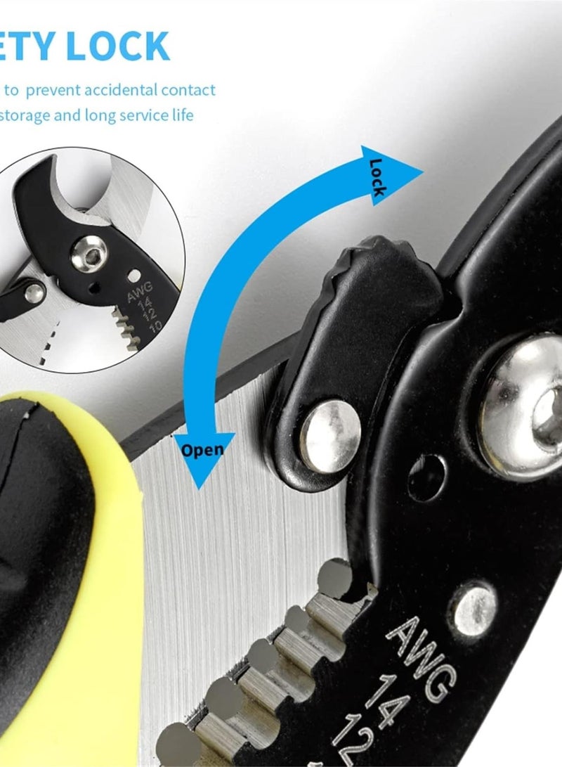 GGOOT Pliers,Crimping Pliers Wire and Cable Cutters Multifunctional Wire Stripper Pliers Crimper Hardware Tools Electricity Cables Wire Cutting Scissors Electrician - Image 5