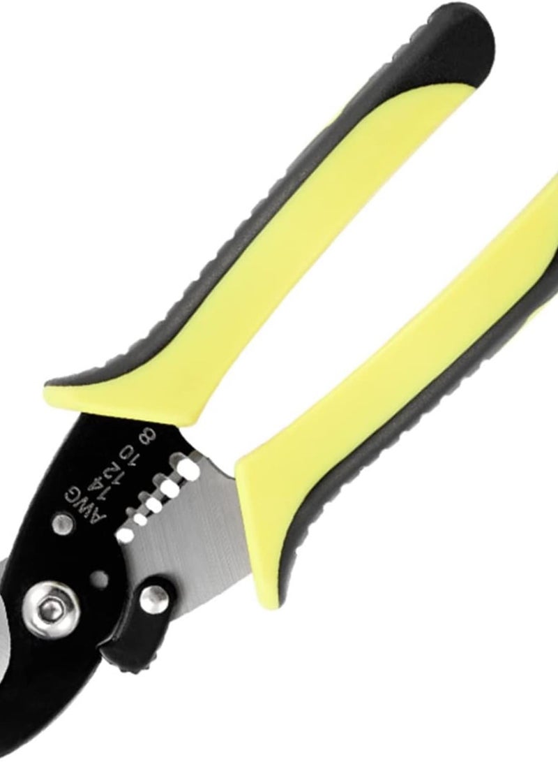 GGOOT Pliers,Crimping Pliers Wire and Cable Cutters Multifunctional Wire Stripper Pliers Crimper Hardware Tools Electricity Cables Wire Cutting Scissors Electrician - Image 1