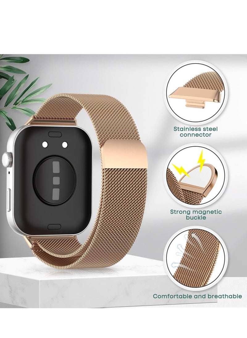 Bracelet Compatible with Huawei Watch Fit , Stainless Steel Replacement Strap, Mesh Metal Watch Strap, Magnetic Adjustable Replacement Strap Compatible with Huawei Watch Fit Rose Gold - Image 5