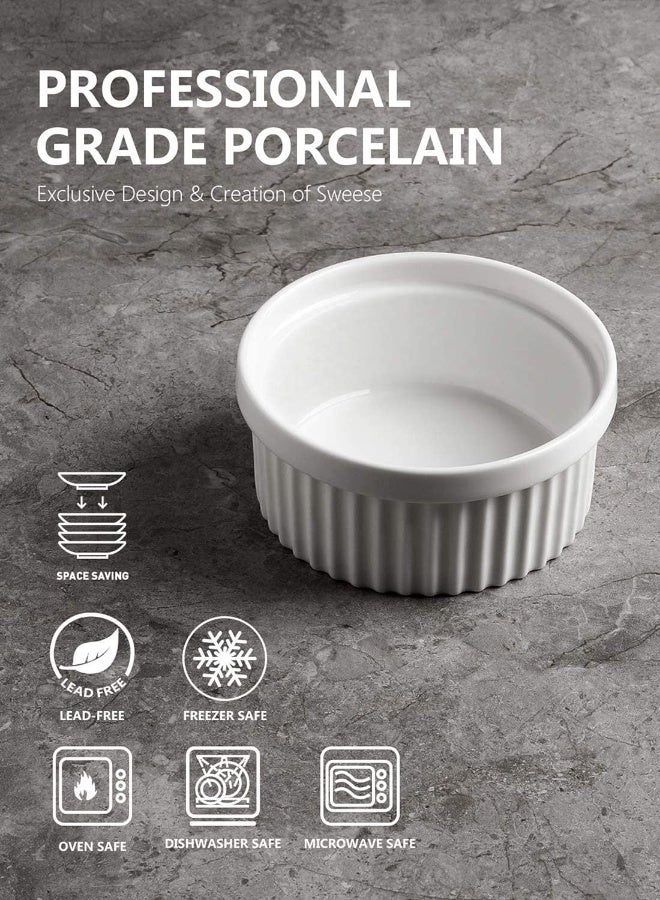 AKDC Sweese 503.101 Porcelain Ramekins For Baking - 12 Ounce Souffle Dish - Set Of 4, White - Image 2