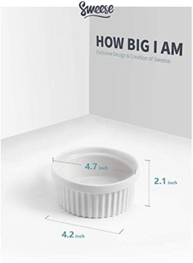 AKDC Sweese 503.101 Porcelain Ramekins For Baking - 12 Ounce Souffle Dish - Set Of 4, White - Image 1