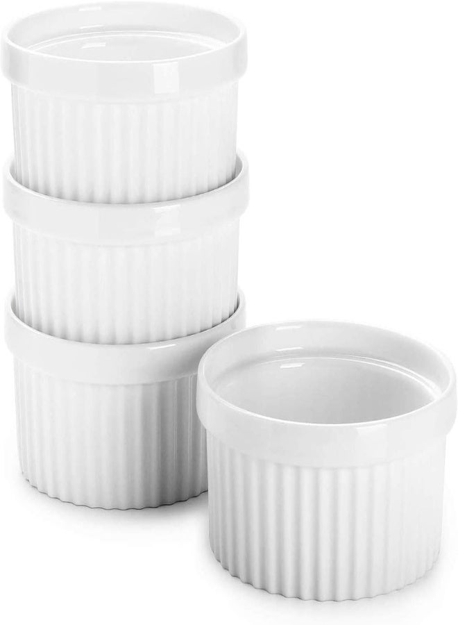 AKDC Sweese 503.101 Porcelain Ramekins For Baking - 12 Ounce Souffle Dish - Set Of 4, White - Image 5