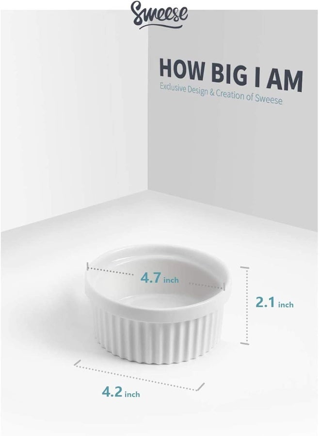 AKDC Sweese 503.101 Porcelain Ramekins For Baking - 12 Ounce Souffle Dish - Set Of 4, White - Image 4