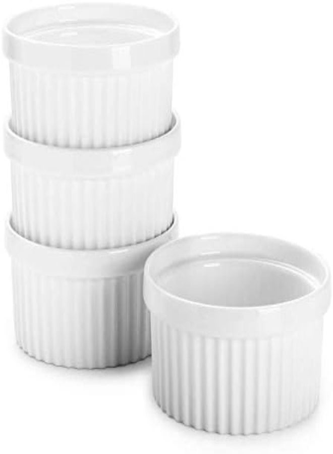 AKDC Sweese 503.101 Porcelain Ramekins For Baking - 12 Ounce Souffle Dish - Set Of 4, White - Image 3