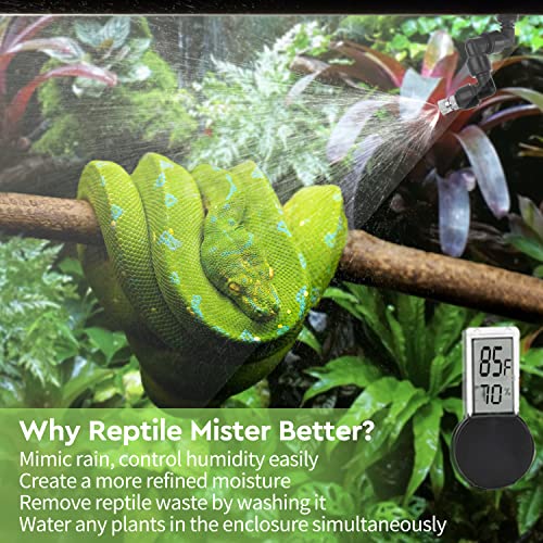 moistenland Reptile Humidifier, Misting System for Terrariums, Automatic with Adjustable Spray Nozzles, Black - Image 2