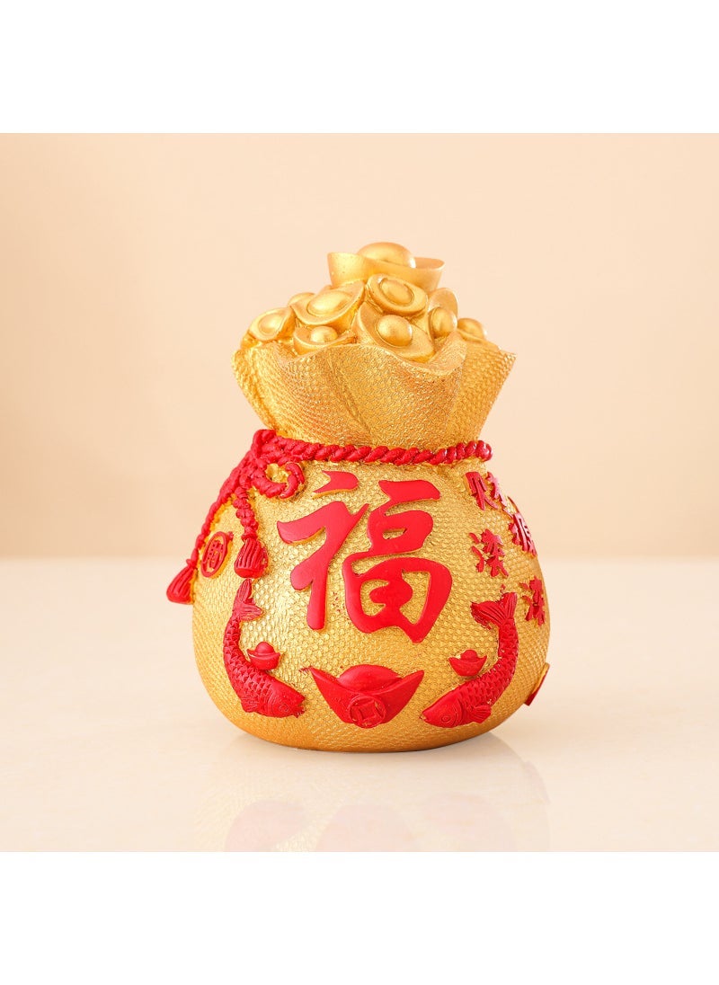 Chinese Style Prosperity Money Bank Decor Fortune Bag Piggy Bank Gold