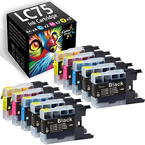 CP Compatible Ink cartridge Replacement for LC-75, 4BK,2C,2M,2Y, 10 Pack - Image 1