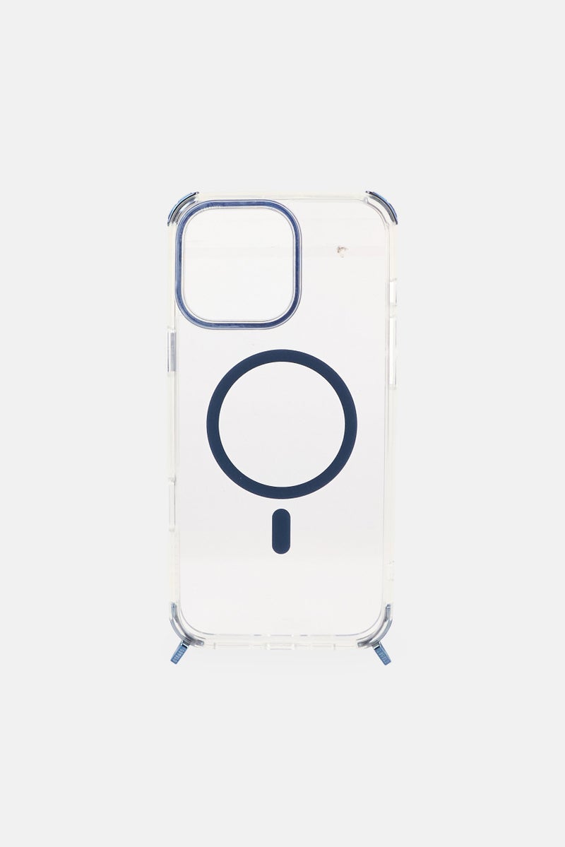 LEVELO iPhone 16 Pro  Max Celeste Magsafe Case With Crossbody Strap, Blue - Image 1