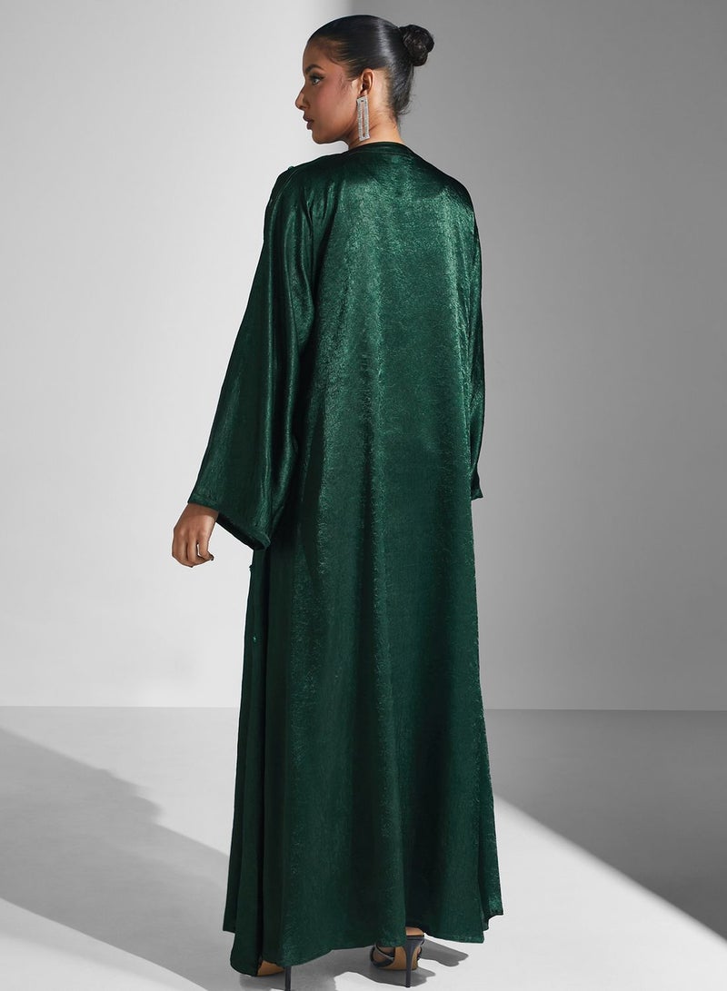 آرا عباية بياقة على شكل حرف  مزينة بالزهور - Image 2