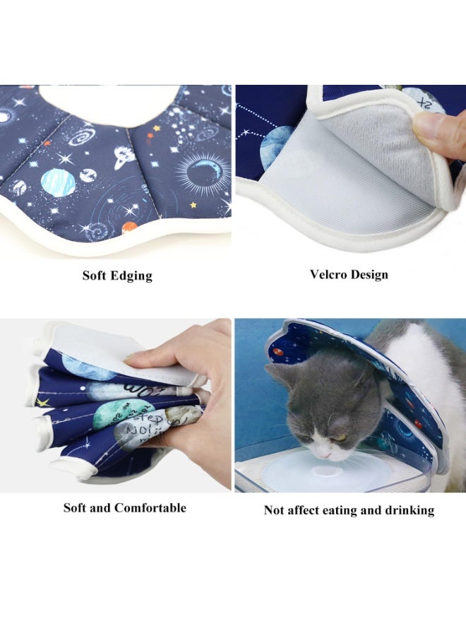 Soft Cat Cone  (M） Adjustable Recovery Collar After Surgery, Prevents Licking Injuries, Protects Cat Neck Cone, Suitable For Comfortable Pets Such As Cats And Dogs Elizabeth Collar (Small Size) M (7.4-9.8 inches) is suitable for pets weighing 7-15 pounds，Blue - Image 3