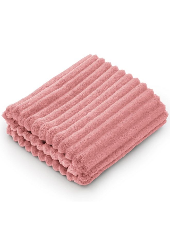 BEDELITE - BEDELITE Baby Blankets for Boys Girls 30"x 40" - 3D Ribbed Jacquard Cute Fuzzy Fleece Blanket, Warm and Breathable Soft Cozy Infant Toddler Blanket for Newborn All Seasons Suitable, Pink - Image 1