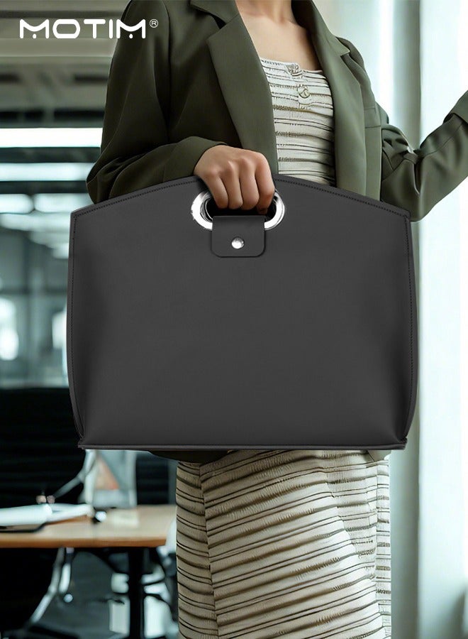 Motim 2Pcs/Set 15.6 Leather Laptop Sleeve, Waterproof Laptop Bag Carrying Case Compatible with HP, Dell, Acer Aspire, Asus Notebook with Laptop Sleeve - Image 3